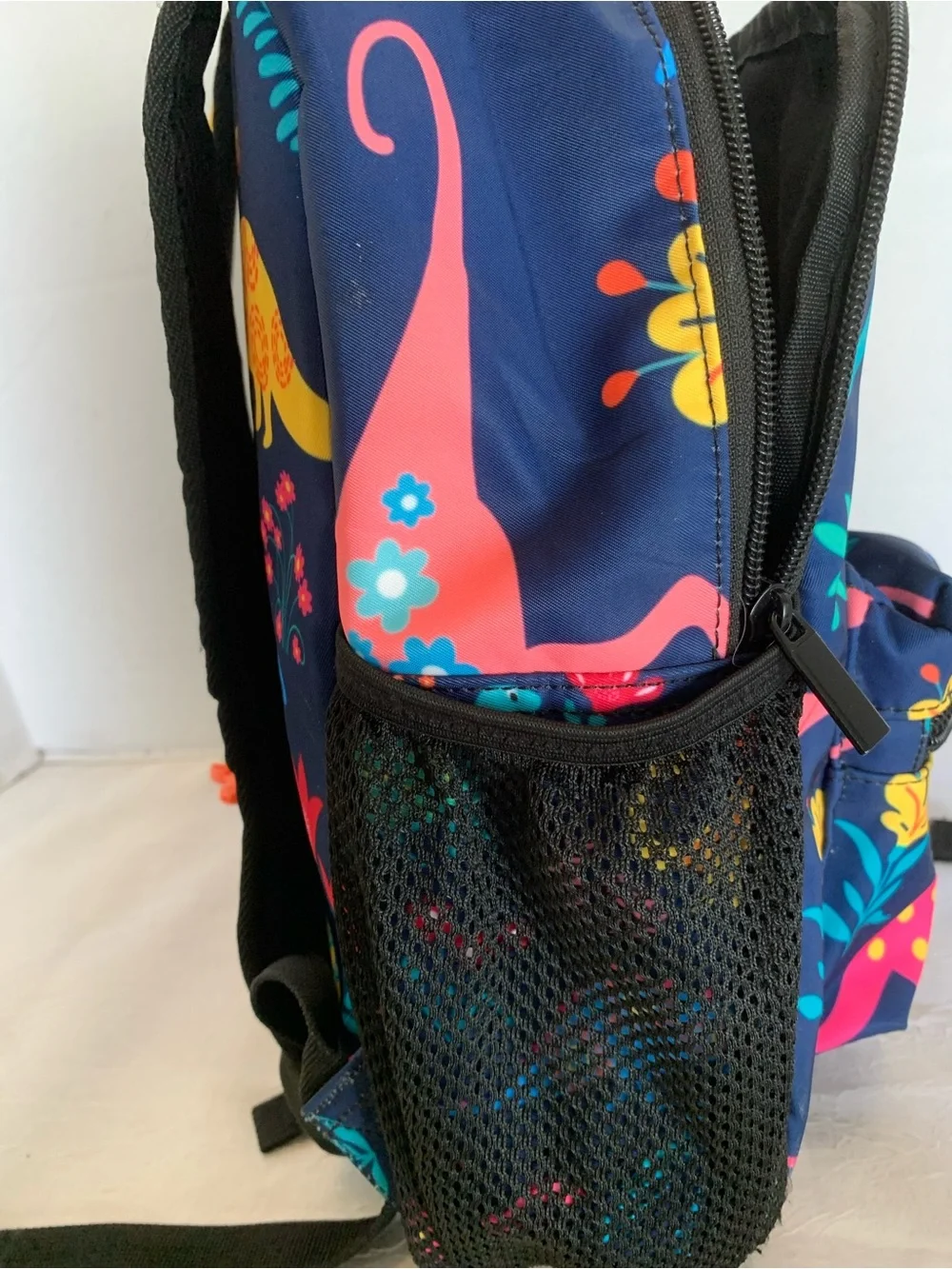 Child’s colorful dinosaur backpack
